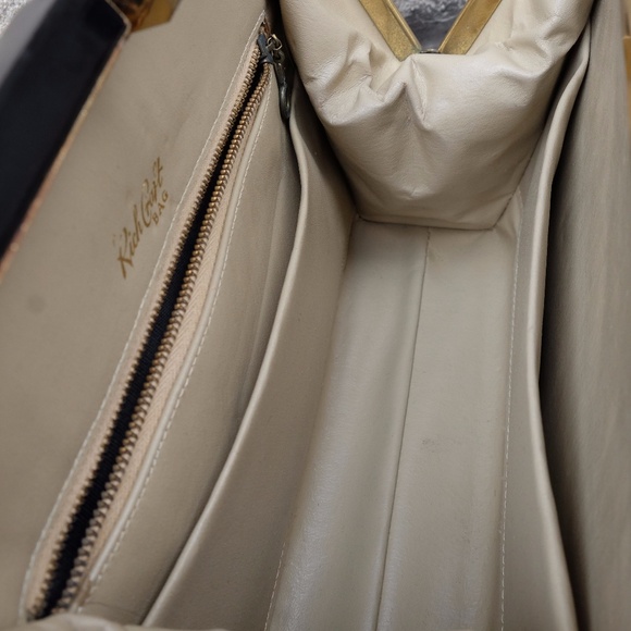 Vintage RICH CRAFT BAG Black Leather Structured Doctor Bag Handbag Purse - Picture 9 of 9